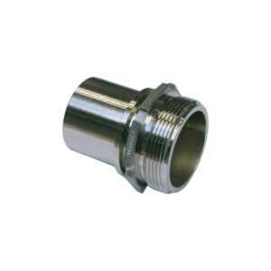 RVS slangpilaar met buitendraad, klemschaalmontage