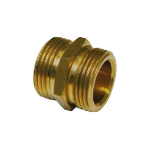 Messing dubbel nippel