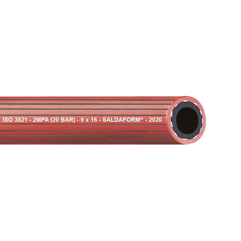 Saldaform rood geribt - acetyleenslang voor lasdoeleinden